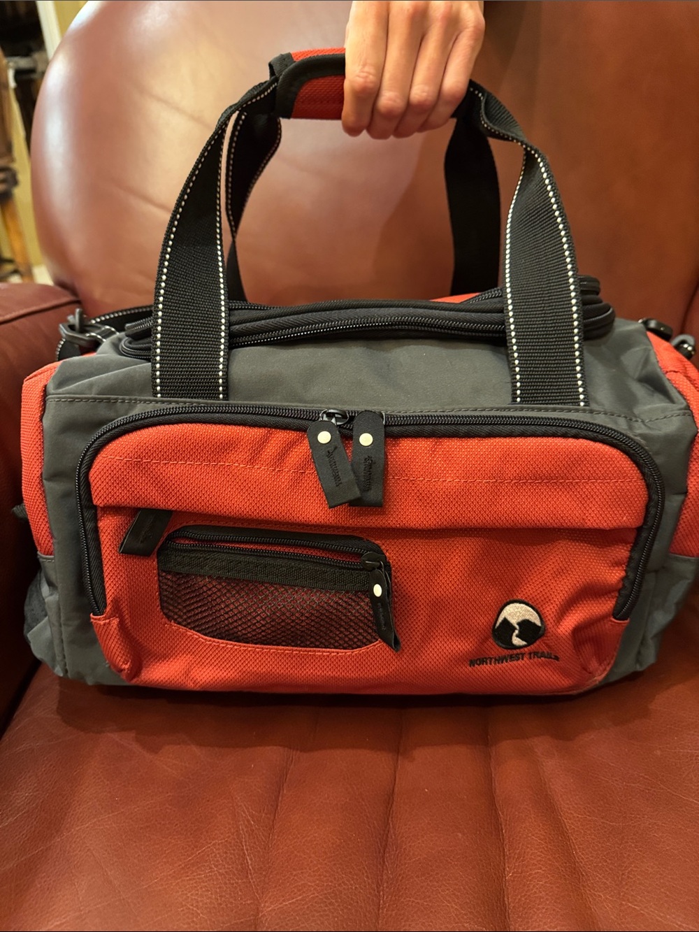 Northwest Men's Red and Gray Travel Duffle Bag